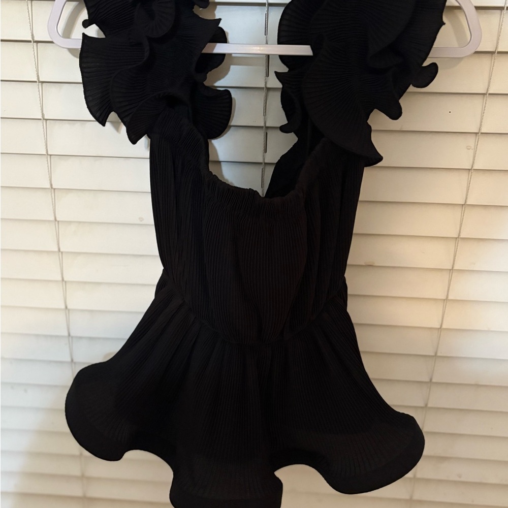 Love J Black Textured Blouse